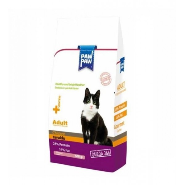 PAW PAW TAVUKLU KEDİ MAMASI 1 KG