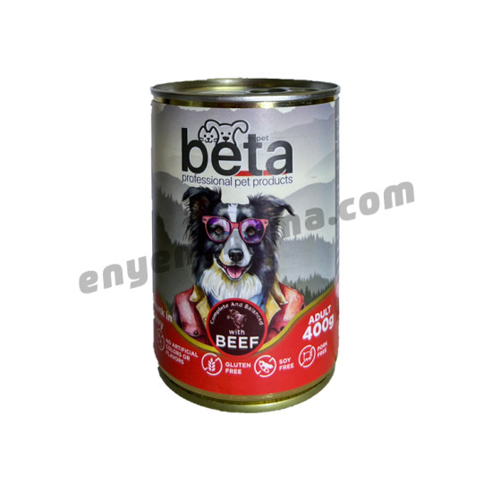BETA BİFTEKLİ KÖPEK KONSERVESİ 400 GR 12Lİ KOLİ